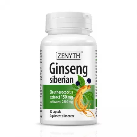 Ginseng siberian 150 mg, 30 capsule, Zenyth — preț și oferte