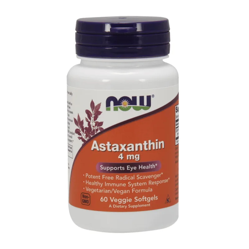 Now Foods Astaxantină, astaxantină 4 mg, 60 capsule vegetariene — preț și oferte