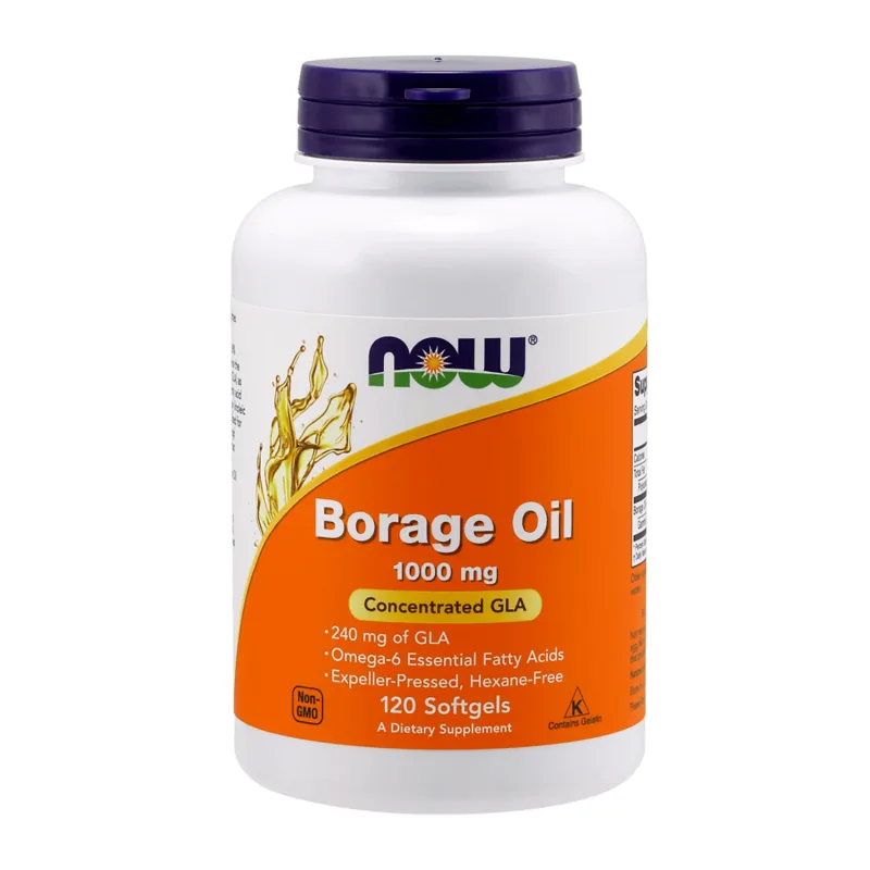 Now Foods Borage Oil 1000 mg, ulei de semințe de borage, 120 capsule — preț și oferte