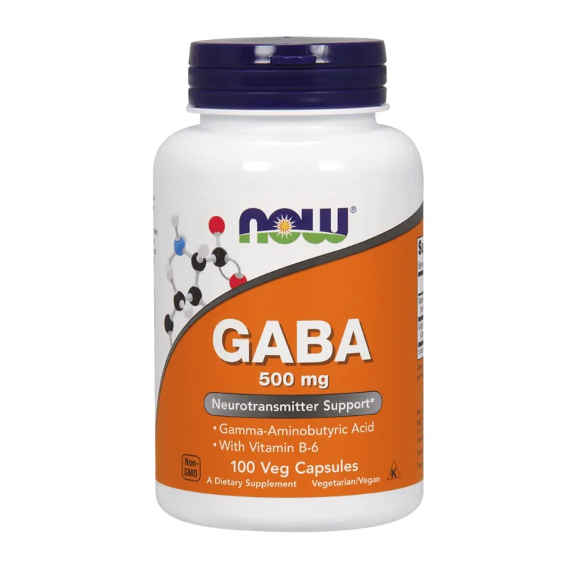 Now Foods GABA, acid gamma aminobutiric 500 mg, 100 capsule vegetariene — preț și oferte