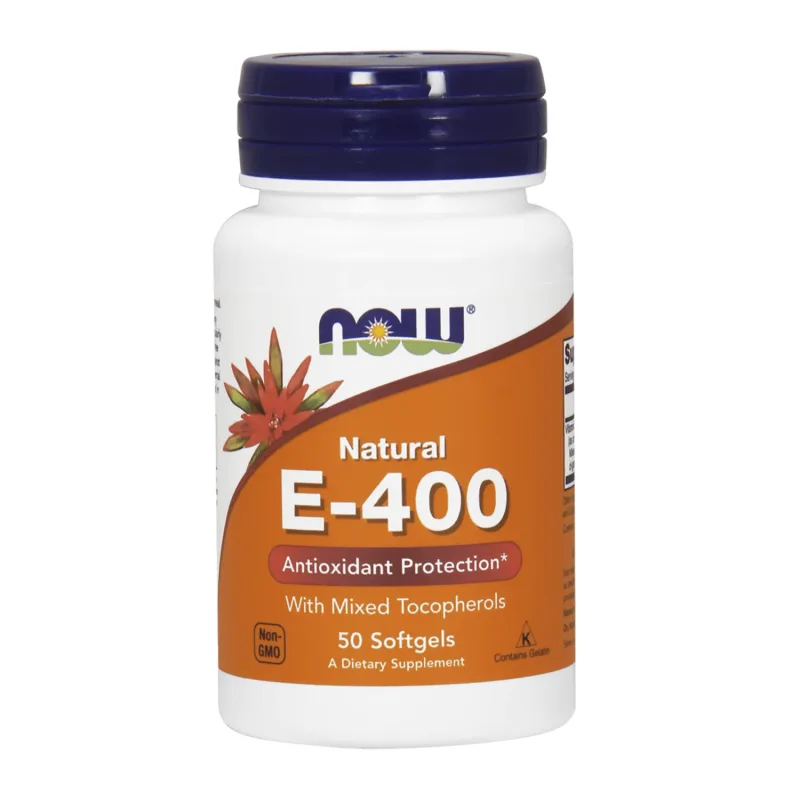 Now Foods Natural E-400, vitamina E, 50 capsule gel — preț și oferte