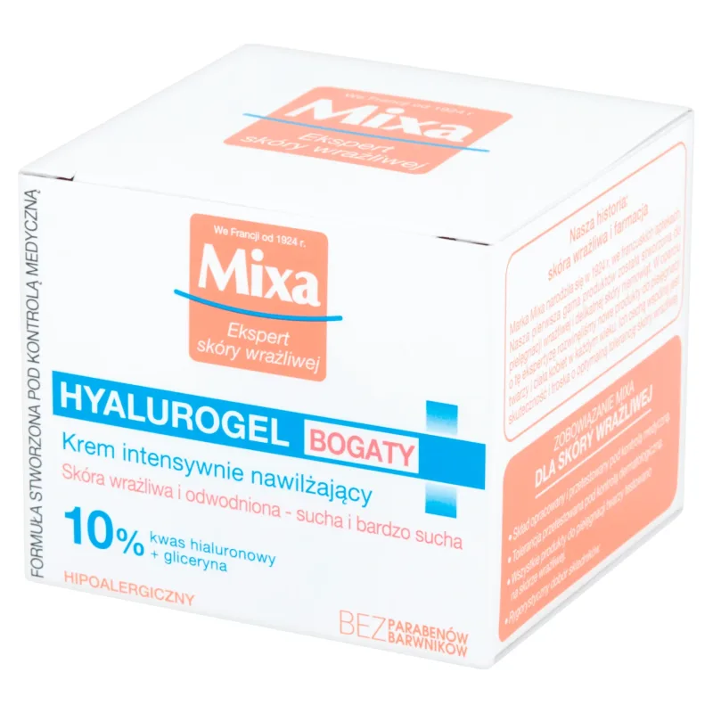Mixa Hyalurogel, cremă hidratantă 24h, piele bogată, uscată și foarte uscată, 50 ml — preț și oferte