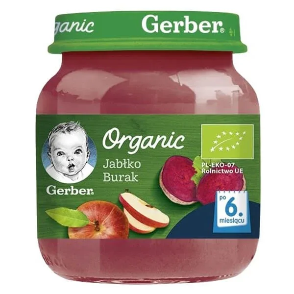 Gerber Desert organic, măr, sfeclă roșie, după 6 luni, 125 g — preț și oferte