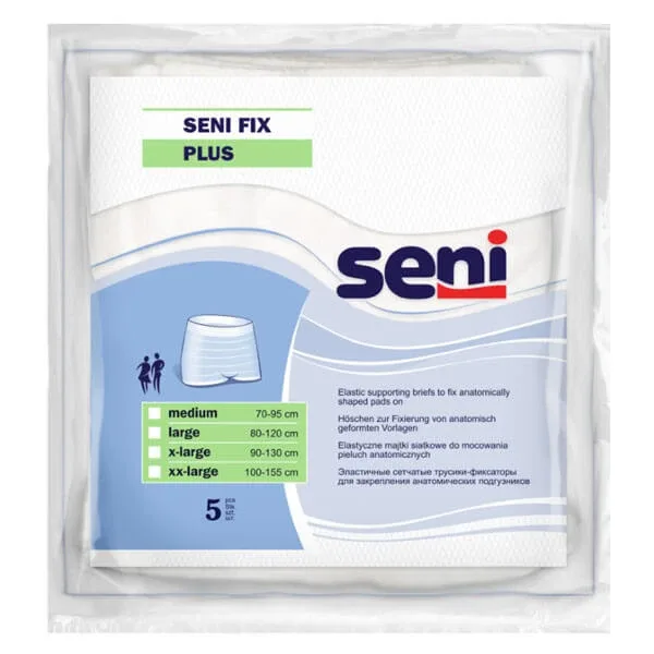 Seni Fix Plus, chiloți din plasă, suport, mărimea XL, 90-130 cm, 5 bucăți — preț și oferte