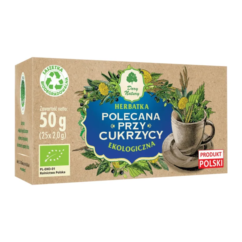 Dary Natury Ceai recomandat pentru diabet, organic, 2 g x 25 pliculețe — preț și oferte