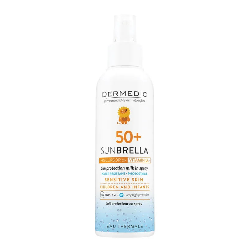 Dermedic Sunbrella Baby, loțiune spray protectoare pentru copii peste 6 luni, SPF 50+, 150 ml — preț și oferte