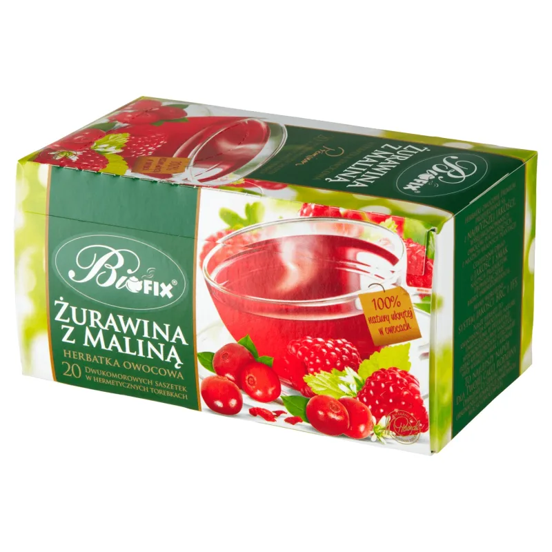 Bi Fix Premium Cranberry cu zmeură, ceai de fructe, 2 g x 20 plicuri — preț și oferte