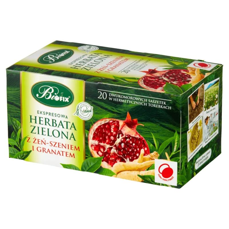 Bi Fix, ginseng verde expres premium cu rodie, 20 pliculețe — preț și oferte