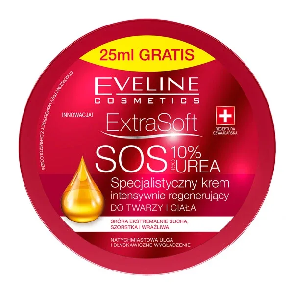 Eveline Cosmetics Extra Soft SOS, cremă regenerantă intensivă specializată, pentru față și corp, 10% uree, 200 ml — preț și oferte