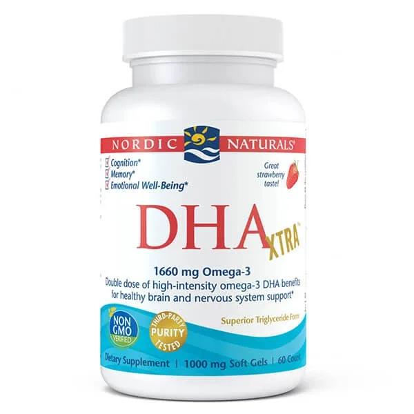 Nordic Naturals DHA Xtra, Omega-3 1660 mg, aromă de căpșuni, 60 capsule NEW NORDIC — preț și oferte