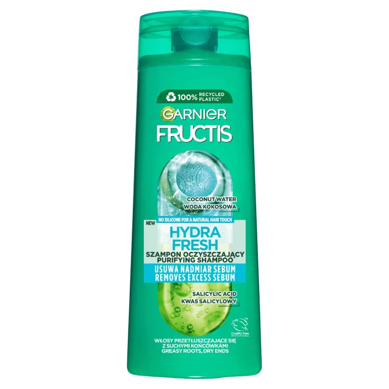 Garnier Fructis Hydra Fresh, Șampon fortifiant pentru păr gras cu vârfuri uscate, 400 ml — preț și oferte