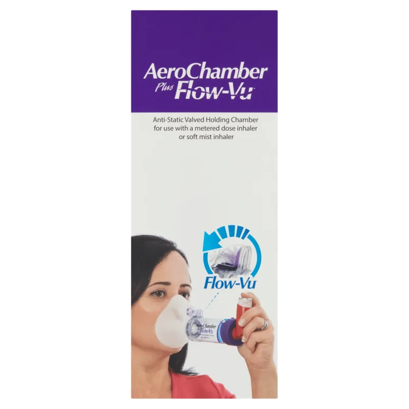 AeroChamber Plus Flow-Vu, cameră de inhalare cu mască pentru adulți și copii de la 5 ani, Mic, 1 buc — preț și oferte