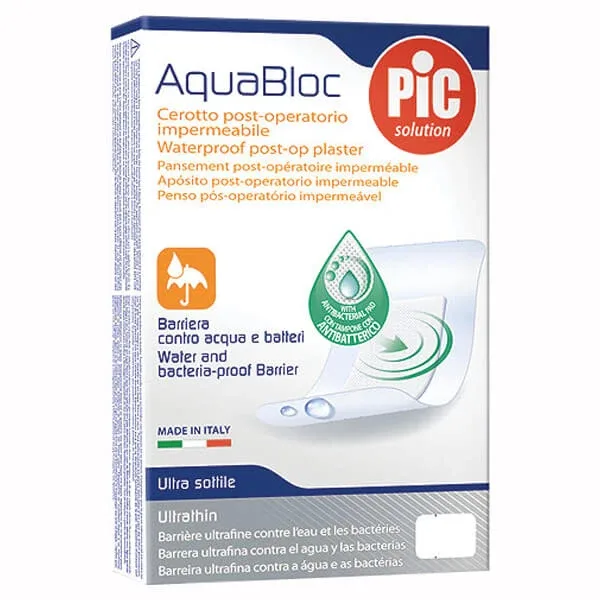 Pic Solution AquaBloc, plasturi post-operatorii, antibacterieni, impermeabili, 5 cm x 7 cm, 5 bucăți — preț și oferte