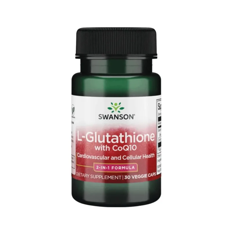 Swanson L-Glutationa cu CoQ10, L-glutationa 200 mg + coenzima Q10 100 mg, 30 capsule vegetariene — preț și oferte