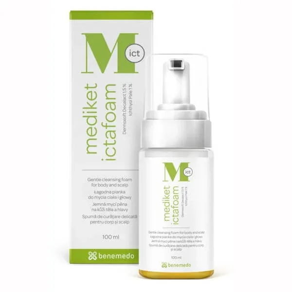 Mediket Ictafoam, spumă ușoară pentru spălarea corpului și a capului, 100 ml — preț și oferte