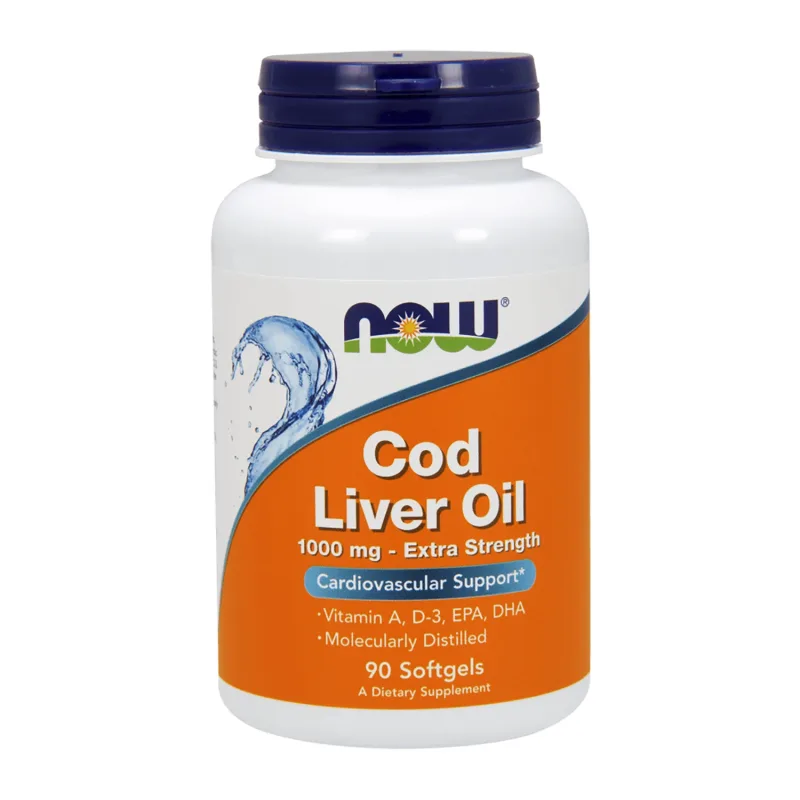 Now Foods Cod Liver Oil, ulei de ficat de cod, 90 capsule — preț și oferte