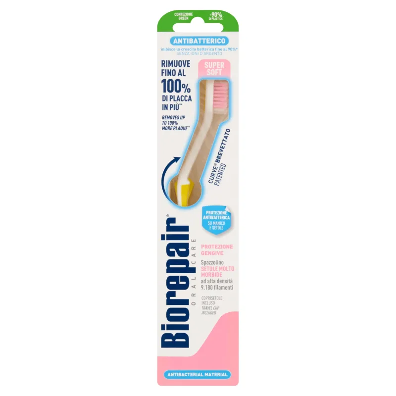 Biorepair Curve, periuță de dinți curbată, protecția gingiilor, super moale, 1 buc — preț și oferte