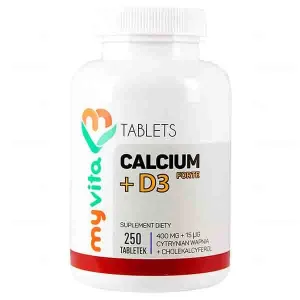 MyVita, Calciu + vitamina D3 FORTE, calciu (citrat de calciu), 250 comprimate