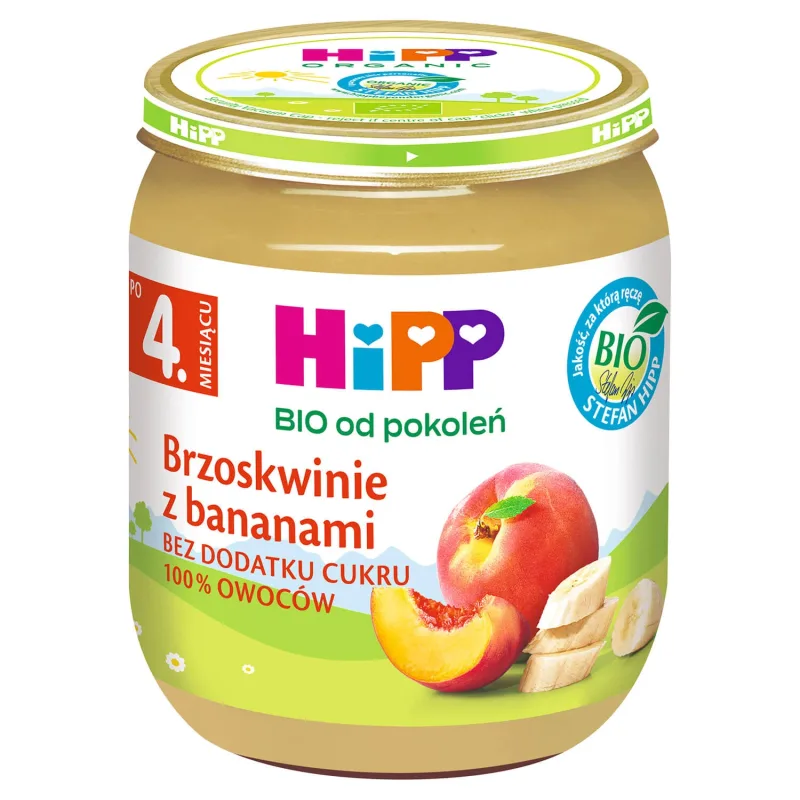 HiPP Fruit Bio, piersici cu banane, după 4 luni, 125 g — preț și oferte