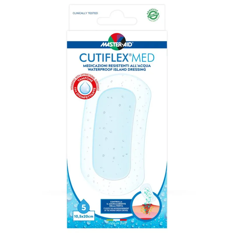 MASTER-AID Cutiflex Med plasturi waterproof x10,5x20cm x5 buc Origomedical — preț și oferte