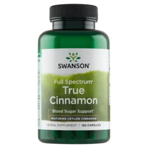 Swanson Full Spectrum True Cinnamon, scorțișoară Ceylon, 120 capsule