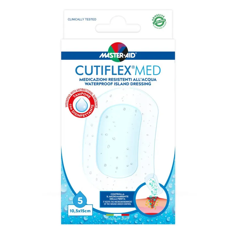 MASTER-AID Cutiflex Med plasturi waterproof x10,5x15cm x5 buc Origomedical — preț și oferte