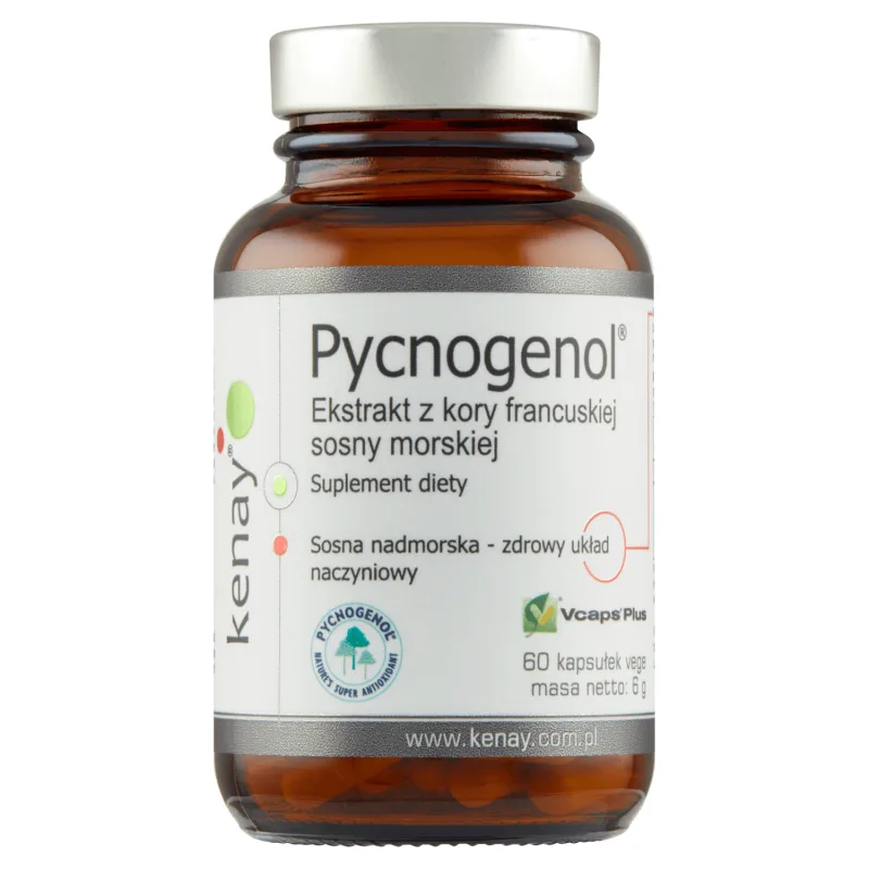 Kenay Pycnogenol, extract de scoarță de pin maritim francez, 60 capsule vegetale — preț și oferte