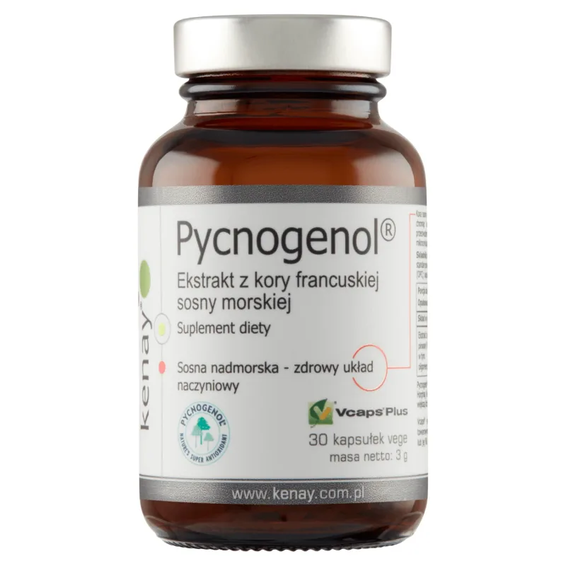 Kenay Pycnogenol, extract de scoarță de pin maritim francez, 30 capsule vegetale — preț și oferte