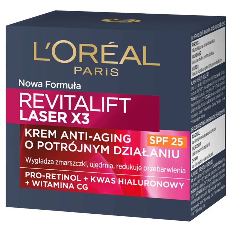 L'Oreal Revitalift Laser X3, Cremă de zi anti-îmbătrânire 40+, SPF 20, 50 ml L'Oréal Paris — preț și oferte