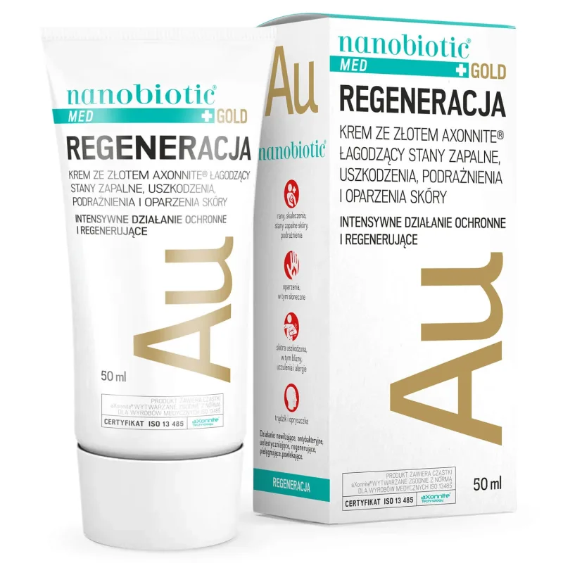Nanobiotic Med Gold Regeneration, cremă calmantă cu aur, 50 ml — preț și oferte