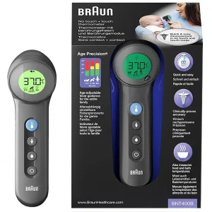 Braun BNT 400, termometru pentru frunte fără contact 5 în 1 cu Age Precision, negru