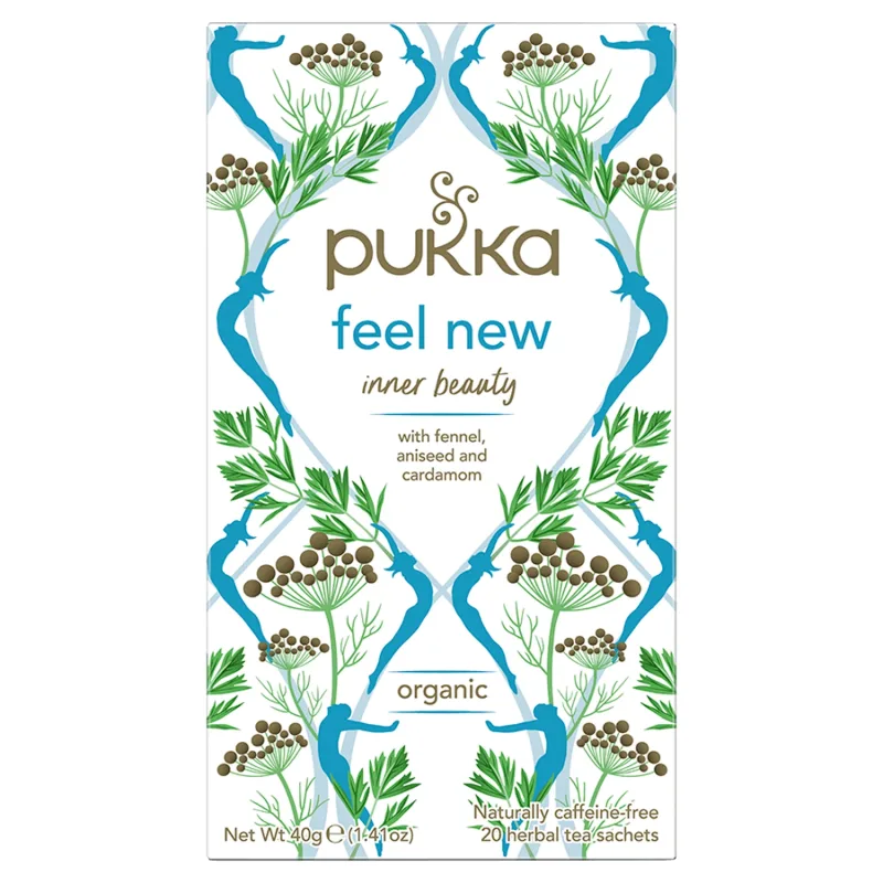 Pukka Feel New Organic, ceai de fructe și plante, anason, fenicul și cardamom, 2 g x 20 pliculețe — preț și oferte