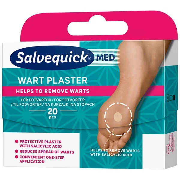 Salvequick Med Wart Patch, pentru negi, cu acid salicilic, 20 bucăți — preț și oferte