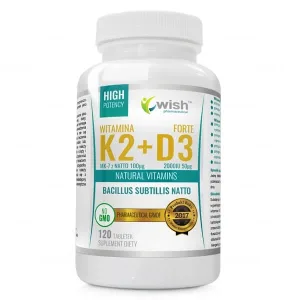 Wish Vitamina K2 100 µg + D3 2000 UI Forte, 120 comprimate