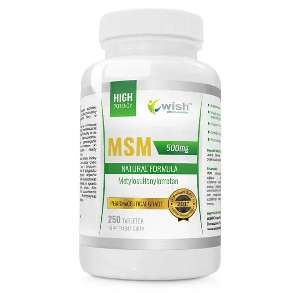 Wish, Sulf organic MSM 500 mg, 250 comprimate — preț și oferte