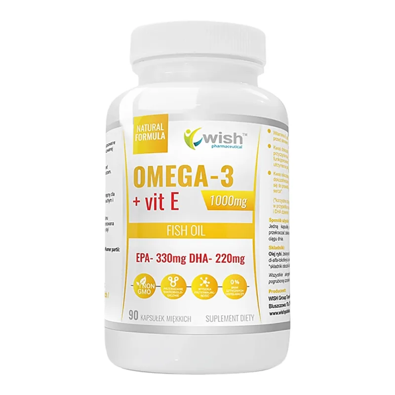 Wish, Omega-3 + vitamina E 1000 mg, 90 capsule moi — preț și oferte