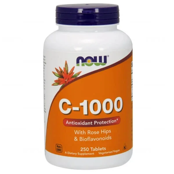 Now Foods C-1000, vitamina C + măceșe + bioflavonoide, 250 comprimate — preț și oferte