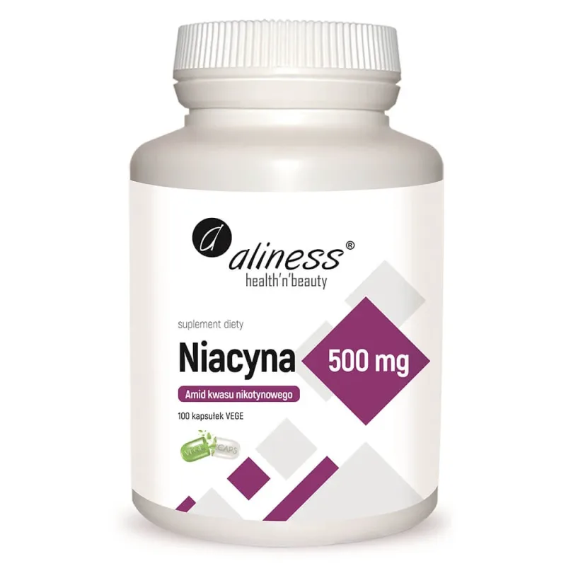 Aliness Niacin 500 mg, amidă de acid nicotinic, 100 capsule vegetale — preț și oferte