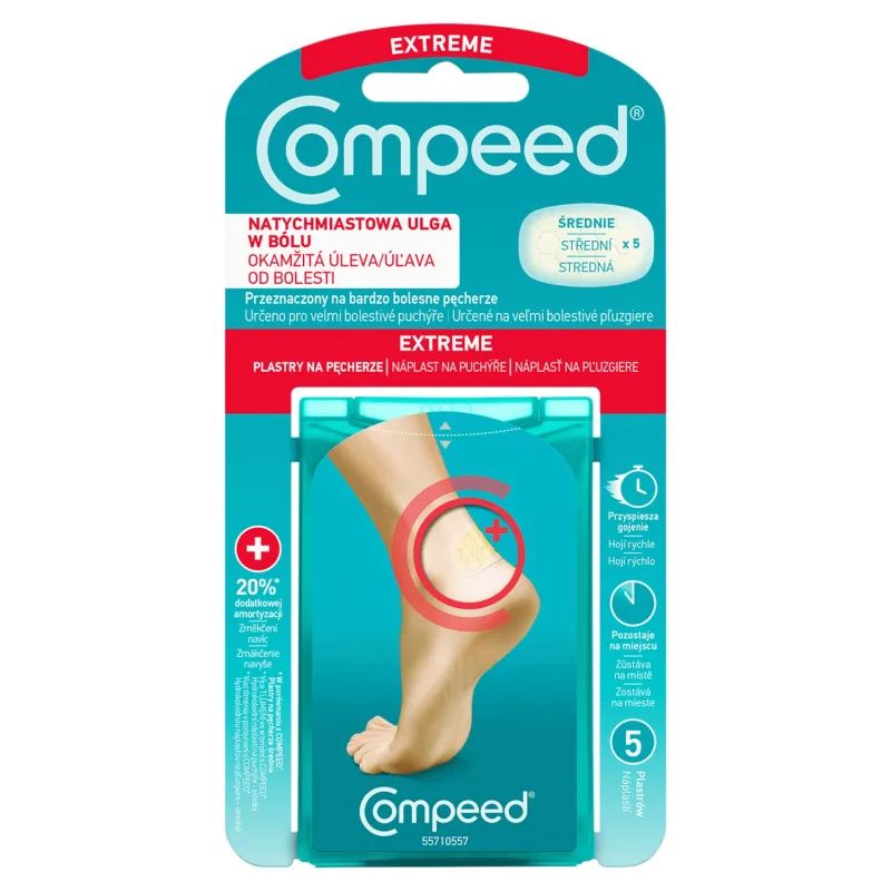 Compeed, plasturi pentru bășici de călcâi pentru activi, hidrocoloid, mediu, 5 bucăți — preț și oferte