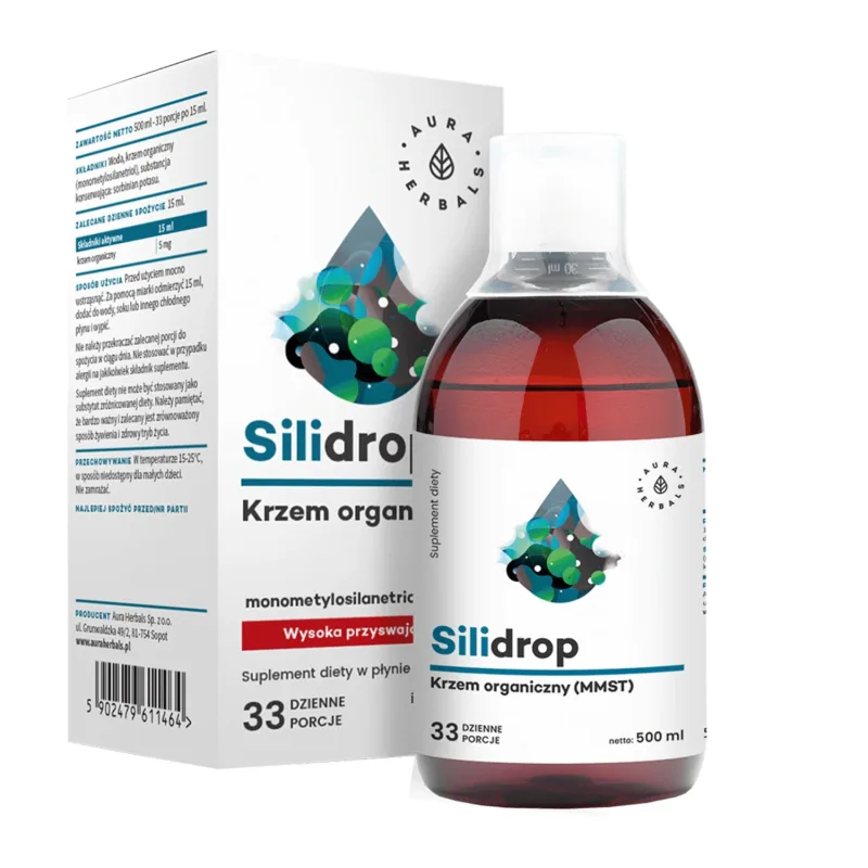 Aura Herbals Silidrop, siliciu organic (MMST) 5 mg, 500 ml — preț și oferte