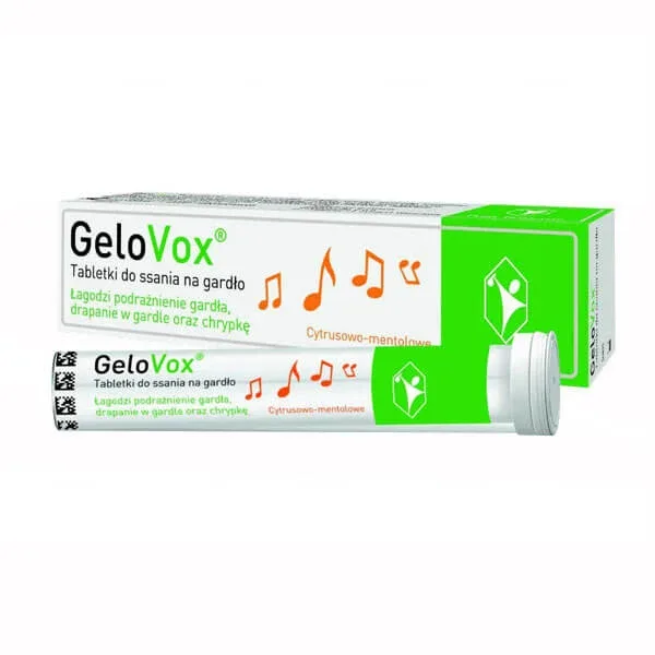 GeloVox, pastile pentru gât, aromă de citrice-mentol, 20 unități — preț și oferte