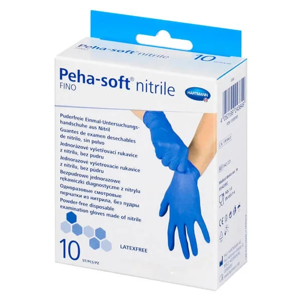 Peha-soft nitrile fino, mănuși din nitril, nesterile, fără pudră, albastre, mărimea M, 10 bucăți HARTMANN — preț și oferte