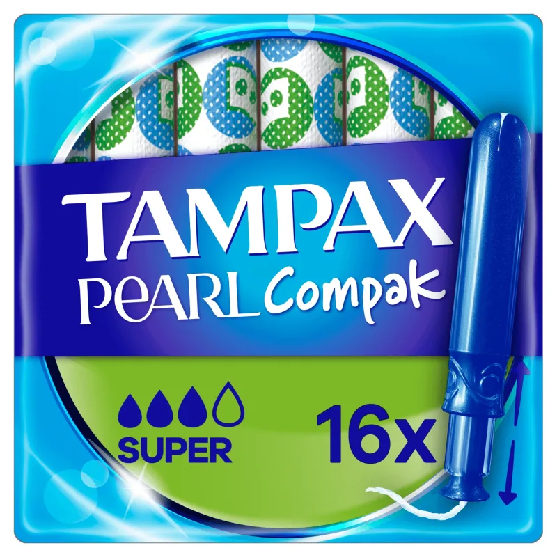 Tampax Compak Pearl, tampoane sanitare cu aplicator, Super, 16 buc — preț și oferte