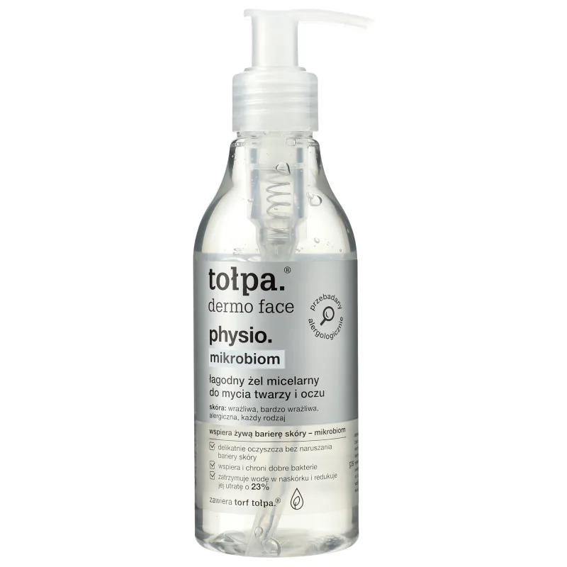Tolpa Dermo Face, Physio, Microbiome, gel micelar pentru față și ochi, 195 ml — preț și oferte