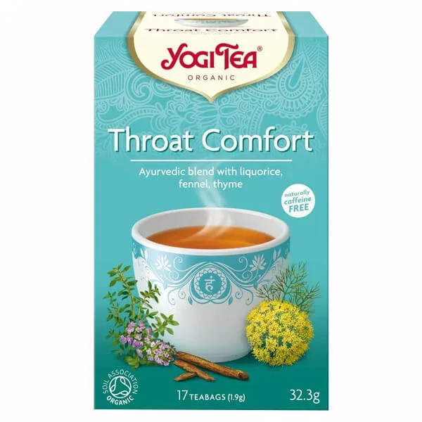 Yogi Tea Organic Throat Comfort, ceai pentru gât, 1,9 g x 17 pliculețe — preț și oferte