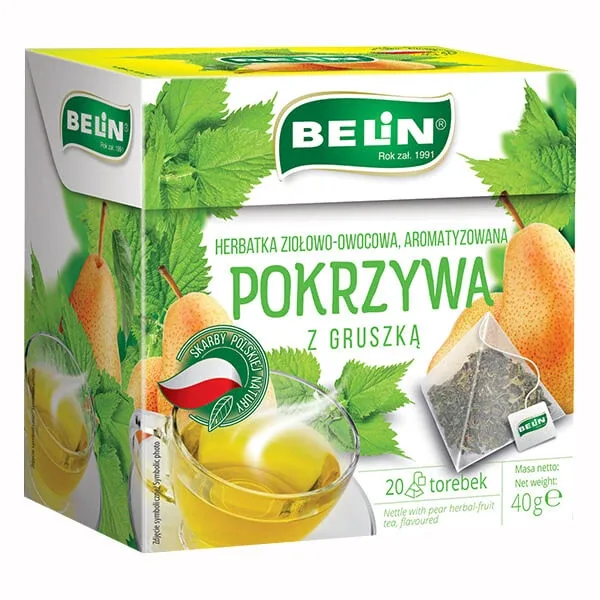 Belin Urzică cu pere, ceai de plante și fructe, aromat, 2 g x 20 pliculețe — preț și oferte