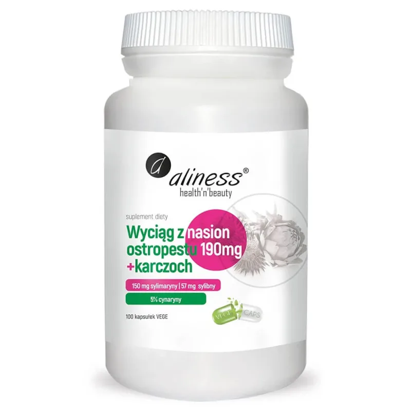 Aliness Thistle extract de semințe 190 mg + anghinare, 100 capsule vegetale — preț și oferte