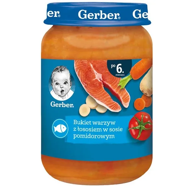 Gerber Lunch, buchet de legume cu somon în sos de roșii, după 6 luni, 190 g — preț și oferte