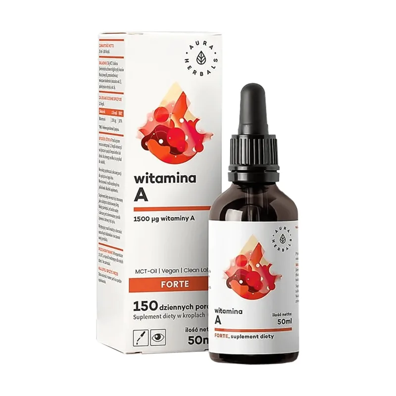 Aura Herbals Vitamina A Forte MCT-Oil picături, 50 ml — preț și oferte