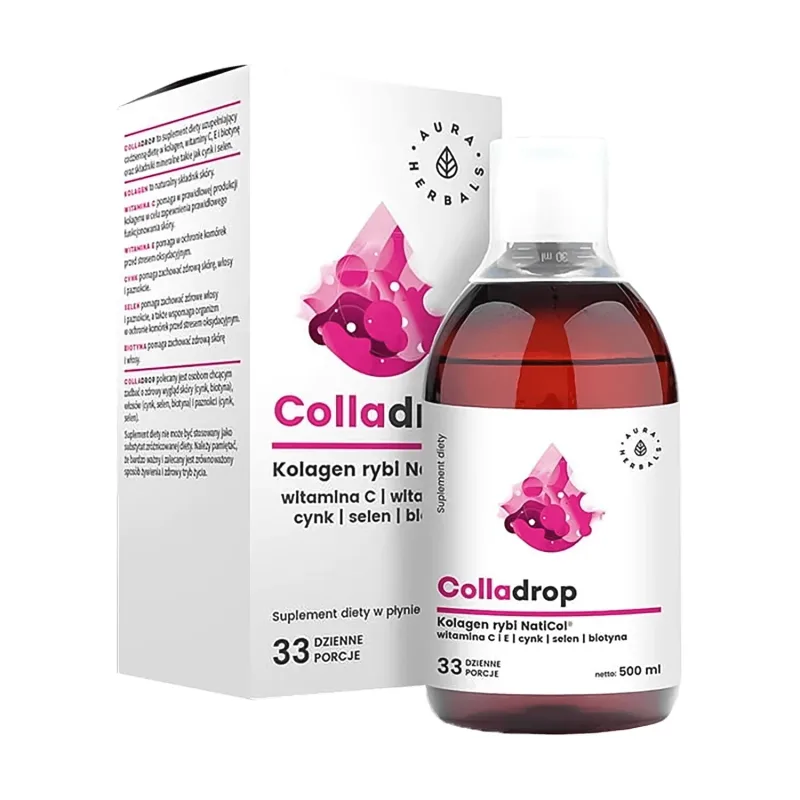 Aura Herbals, Colladrop NatiCol Colagen de pește + vitamina C, 500 ml — preț și oferte